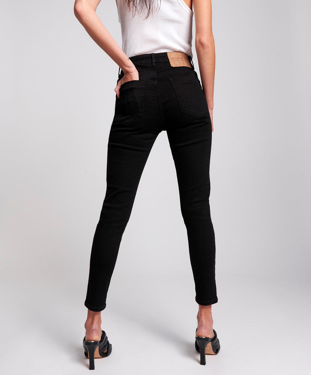 Products Freebirds Ii High Waist Stretch Skinny Denim Jeans - Deep Black