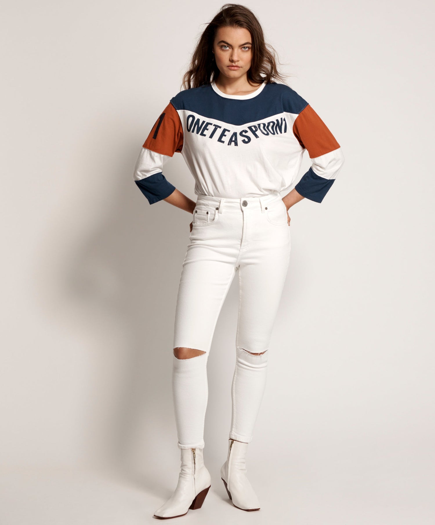 Products Freebirds Ii Super High Waist Stretch Skinny Denim Jeans - White