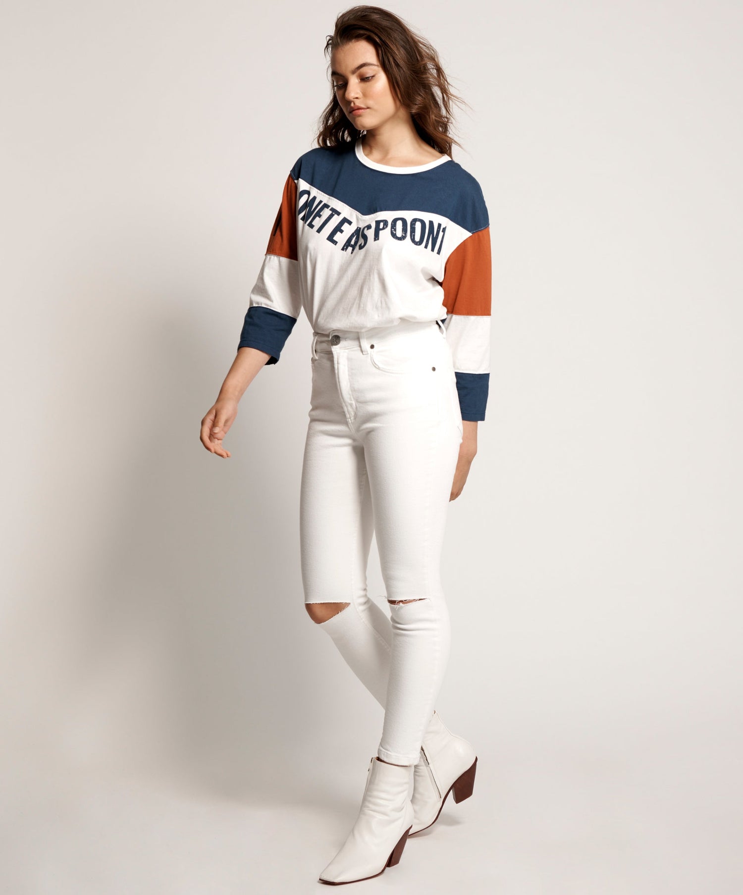 Products Freebirds Ii Super High Waist Stretch Skinny Denim Jeans - White
