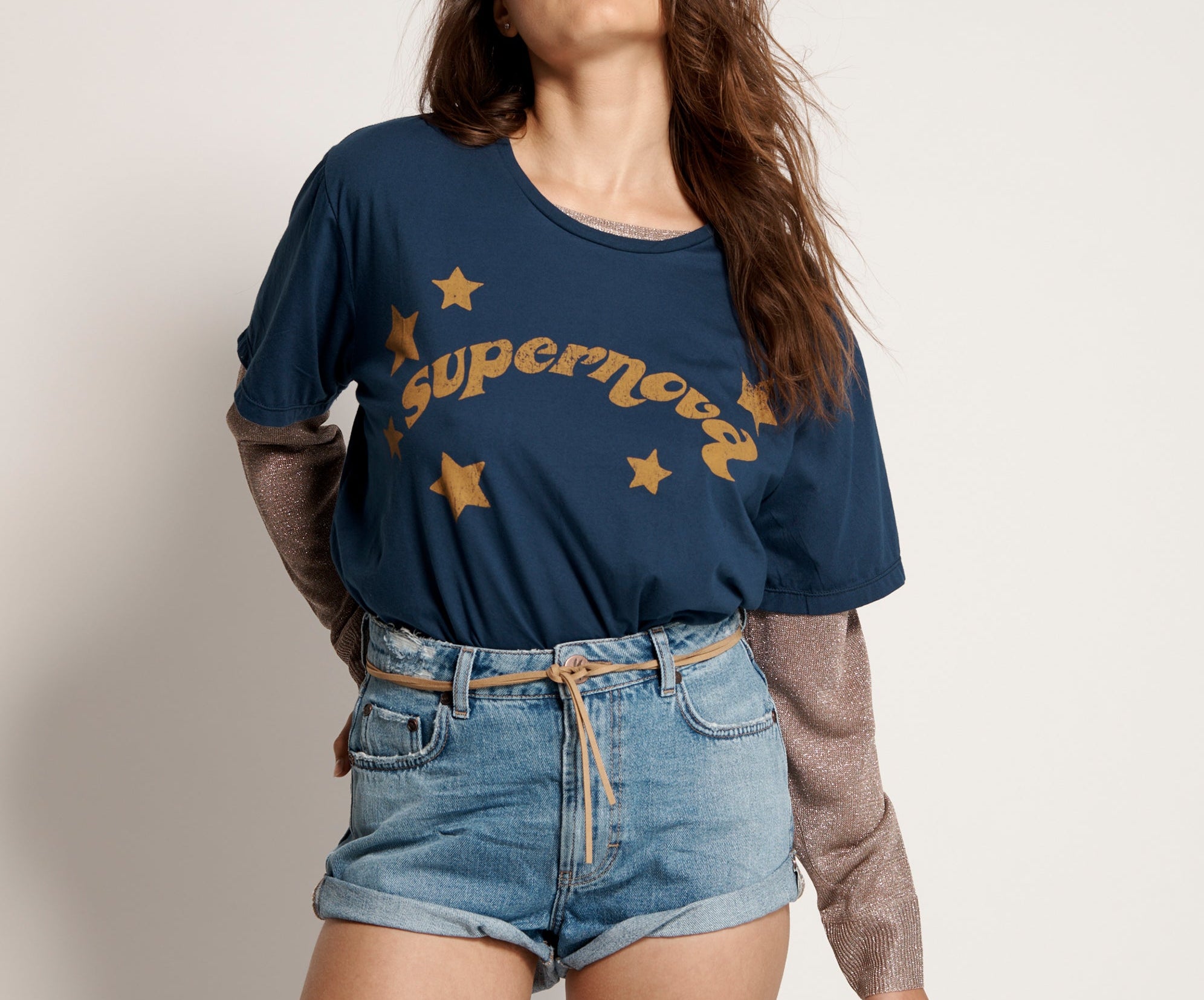 Bandits Mid Waist Denim Shorts - Pacifica Blue