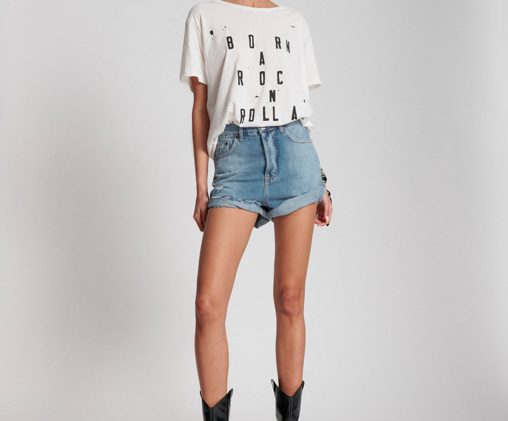 Bandits High Waist Denim Shorts - Pacifica Blue