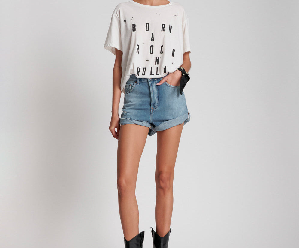 Bandits High Waist Denim Shorts - Pacifica Blue