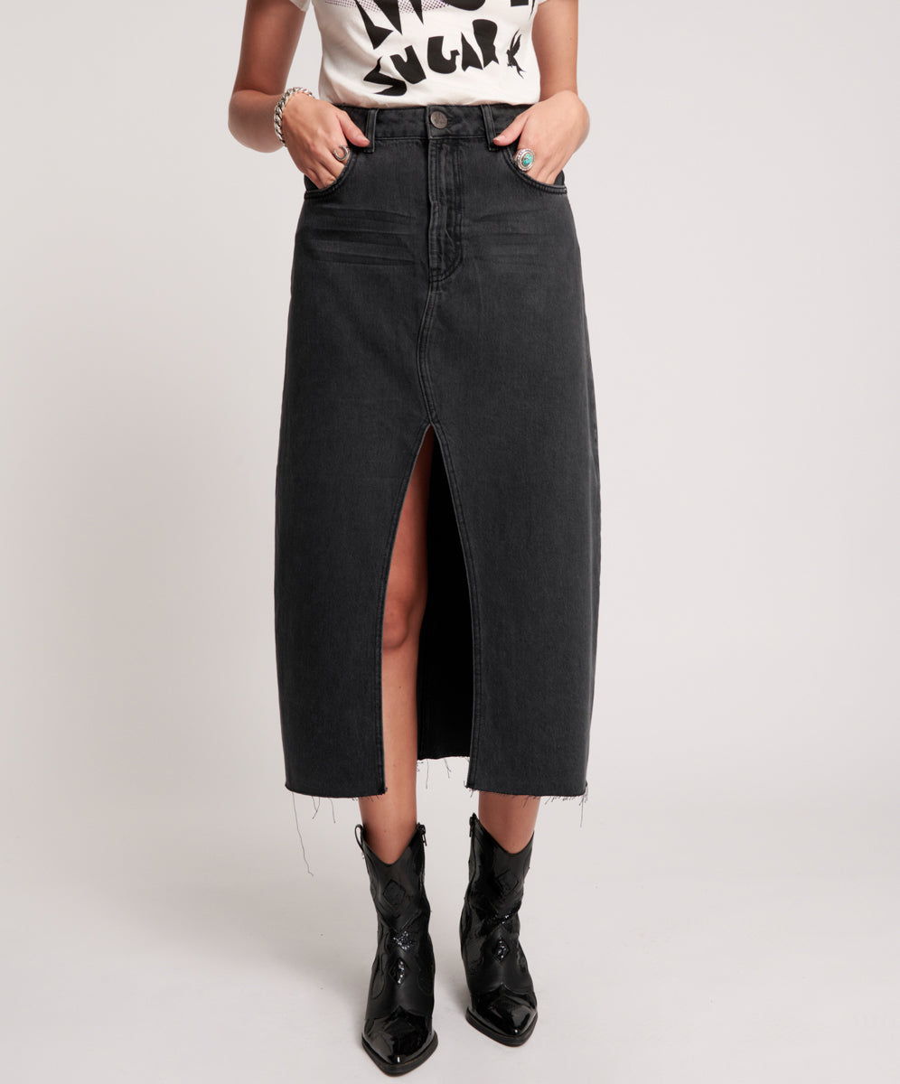 Products WORN BLACK ROCKO LONG LENGTH SKIRT