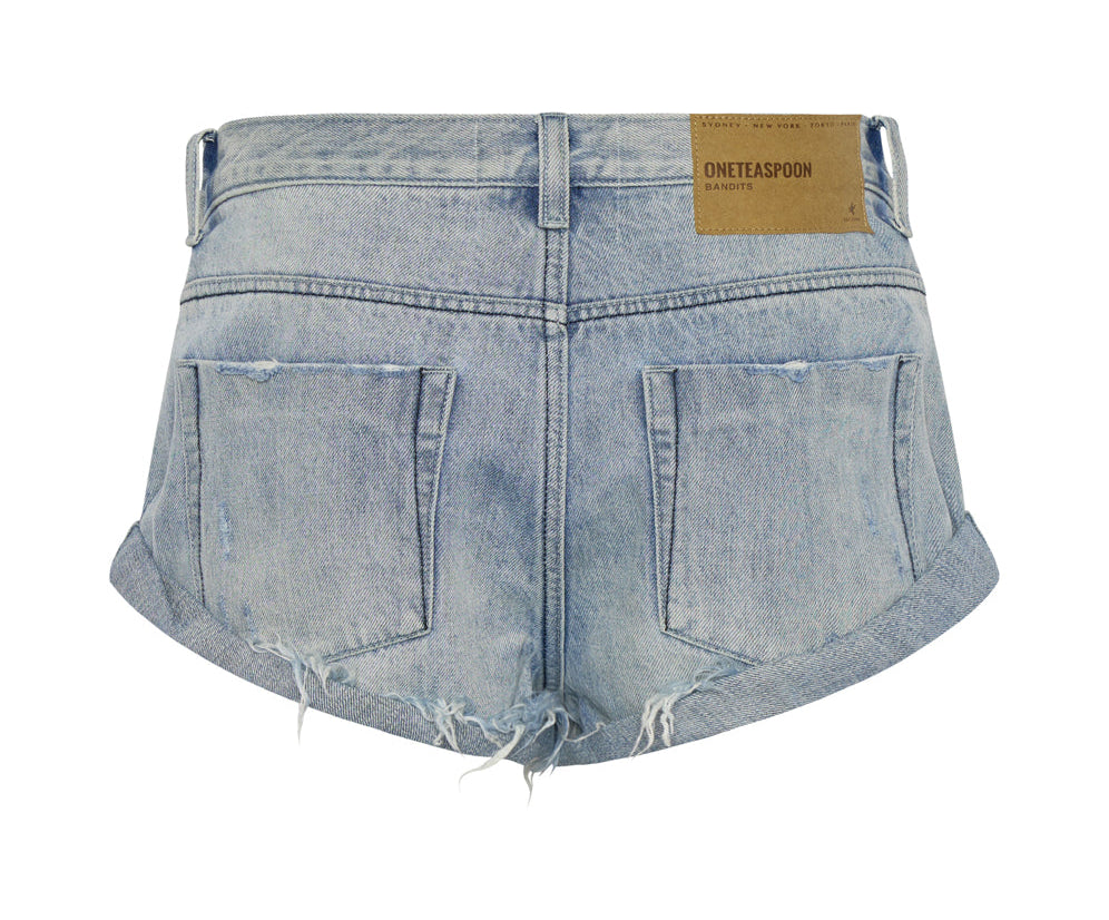 Bandits Low Waist Denim Shorts - Archived Salty Dog Blue