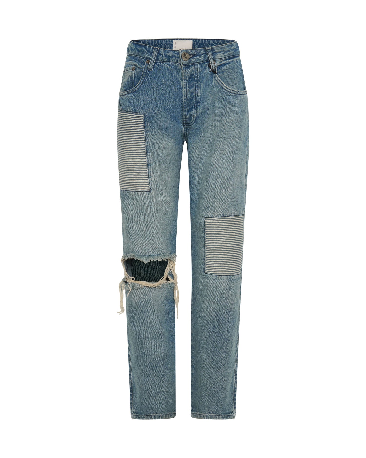 Sale Truckers Mid Waist Straight Leg Denim Jeans - Federal