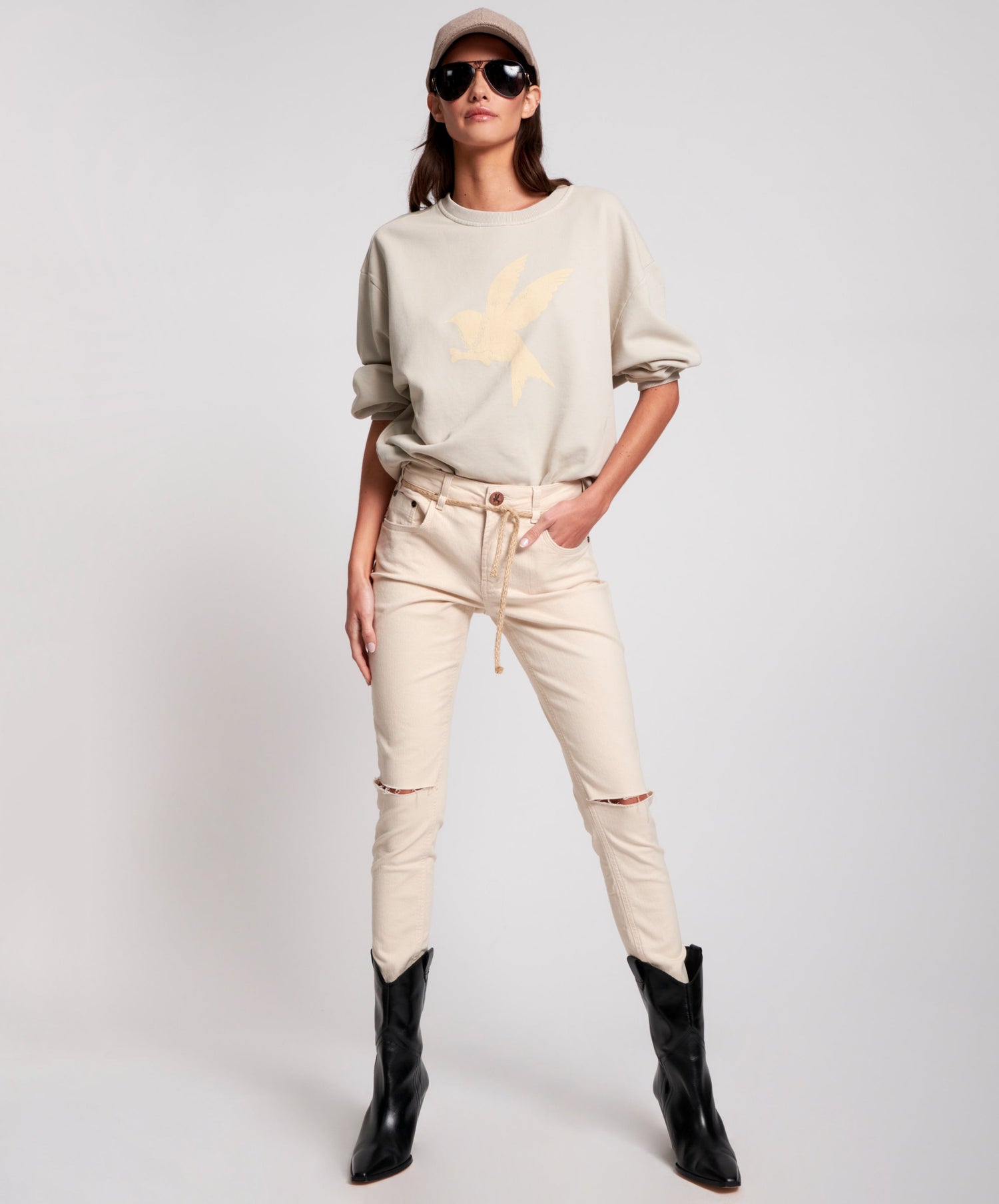 Products Freebirds Ii High Waist Stretch Skinny Denim Jeans - Nashville Cream