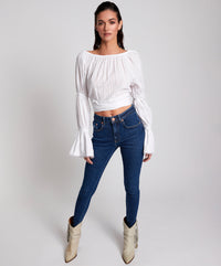 Freebirds High Waist Rigid Skinny Denim Jeans - Soho Blue