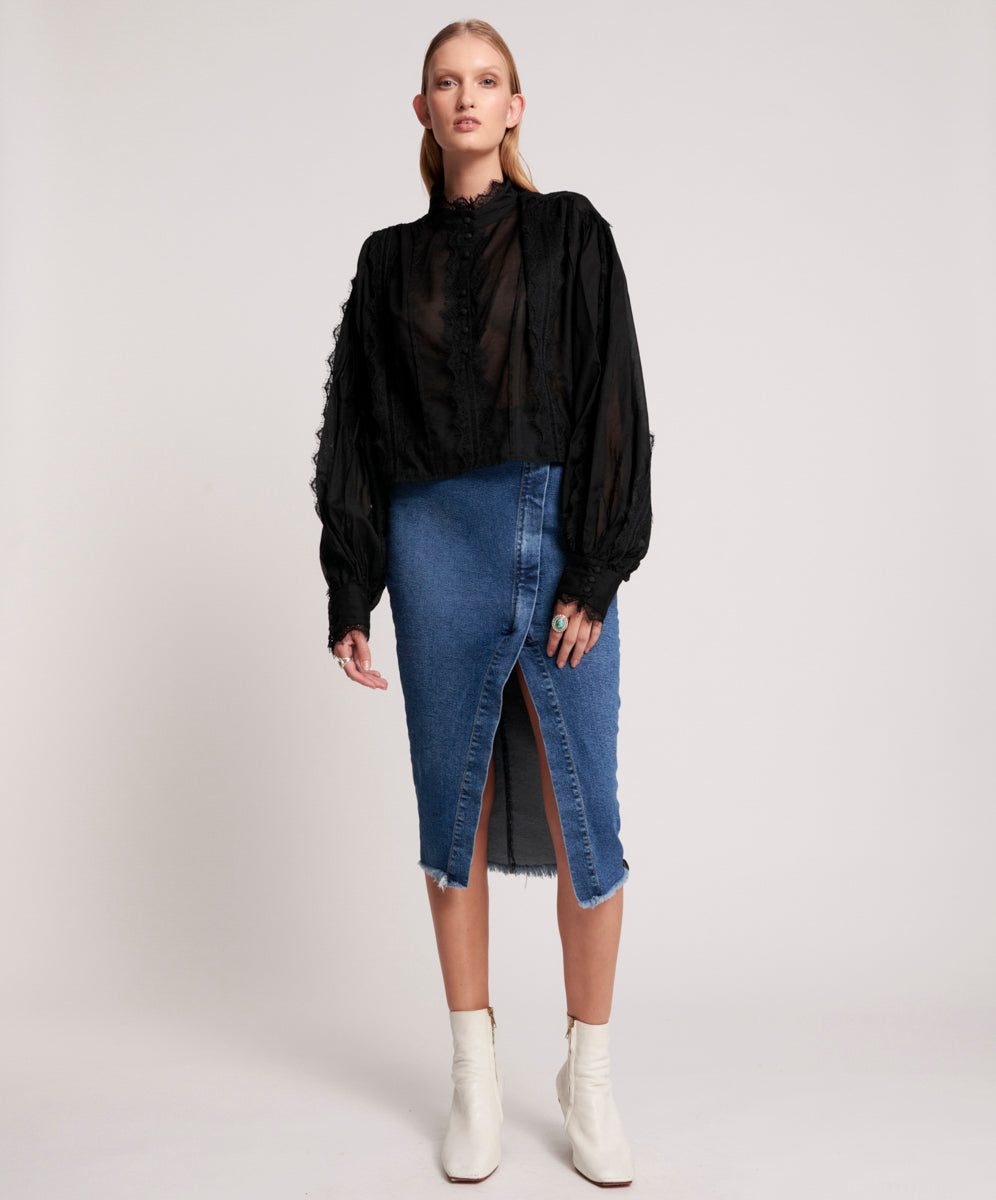 Products SOHO BLUE SOCIETY LONG LENGTH SKIRT