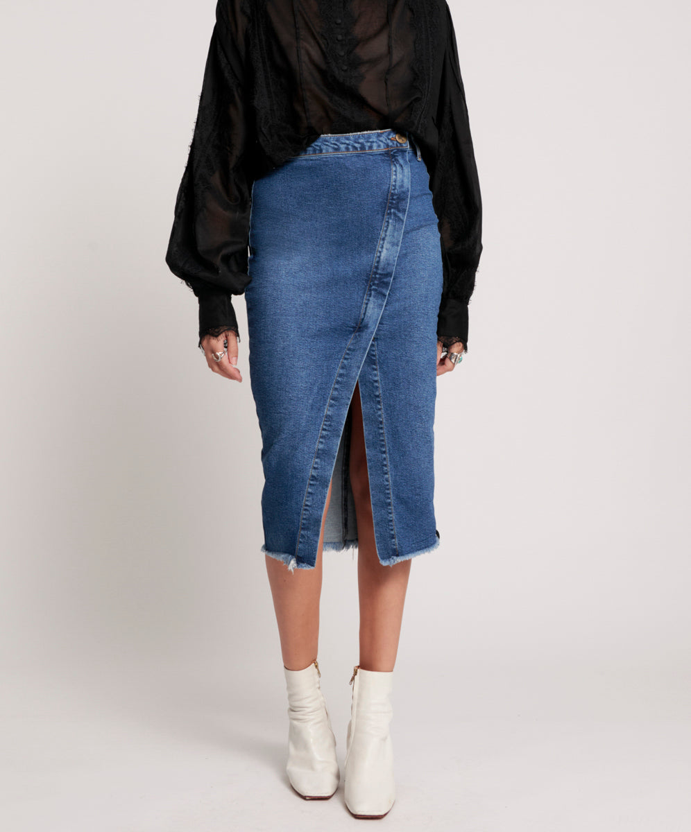 Products SOHO BLUE SOCIETY LONG LENGTH SKIRT