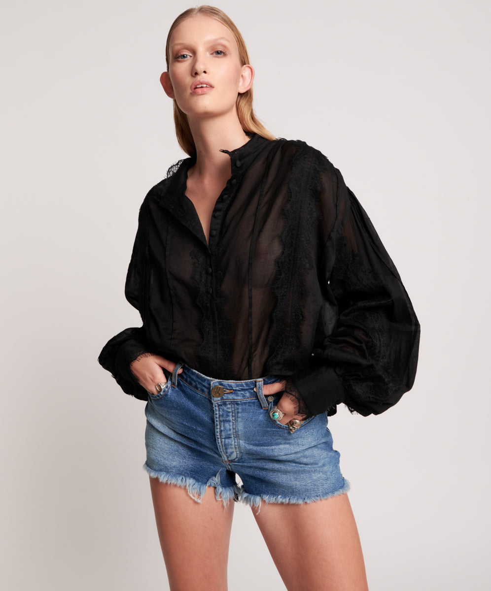 Products SOHO BLUE BONITA HIGH WAIST DENIM SHORT