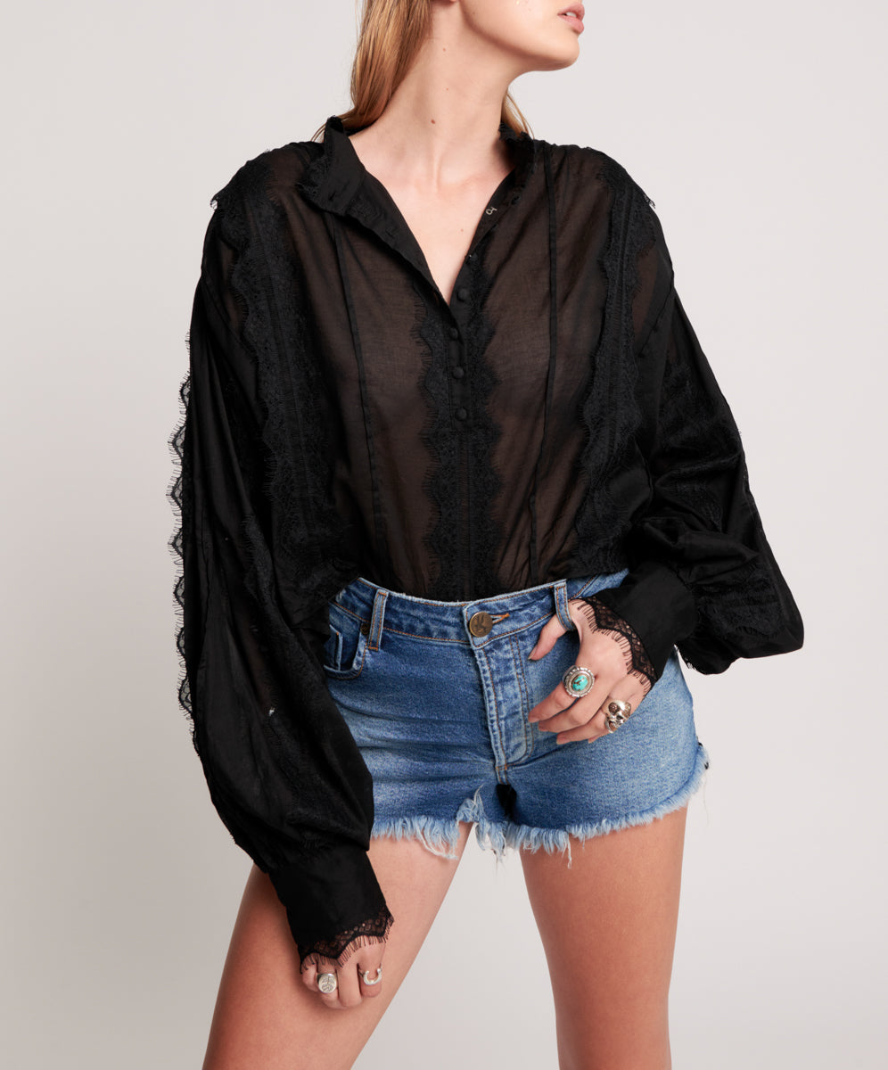 Products SOHO BLUE BONITA HIGH WAIST DENIM SHORT