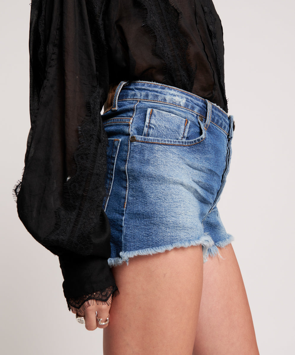 Products SOHO BLUE BONITA HIGH WAIST DENIM SHORT