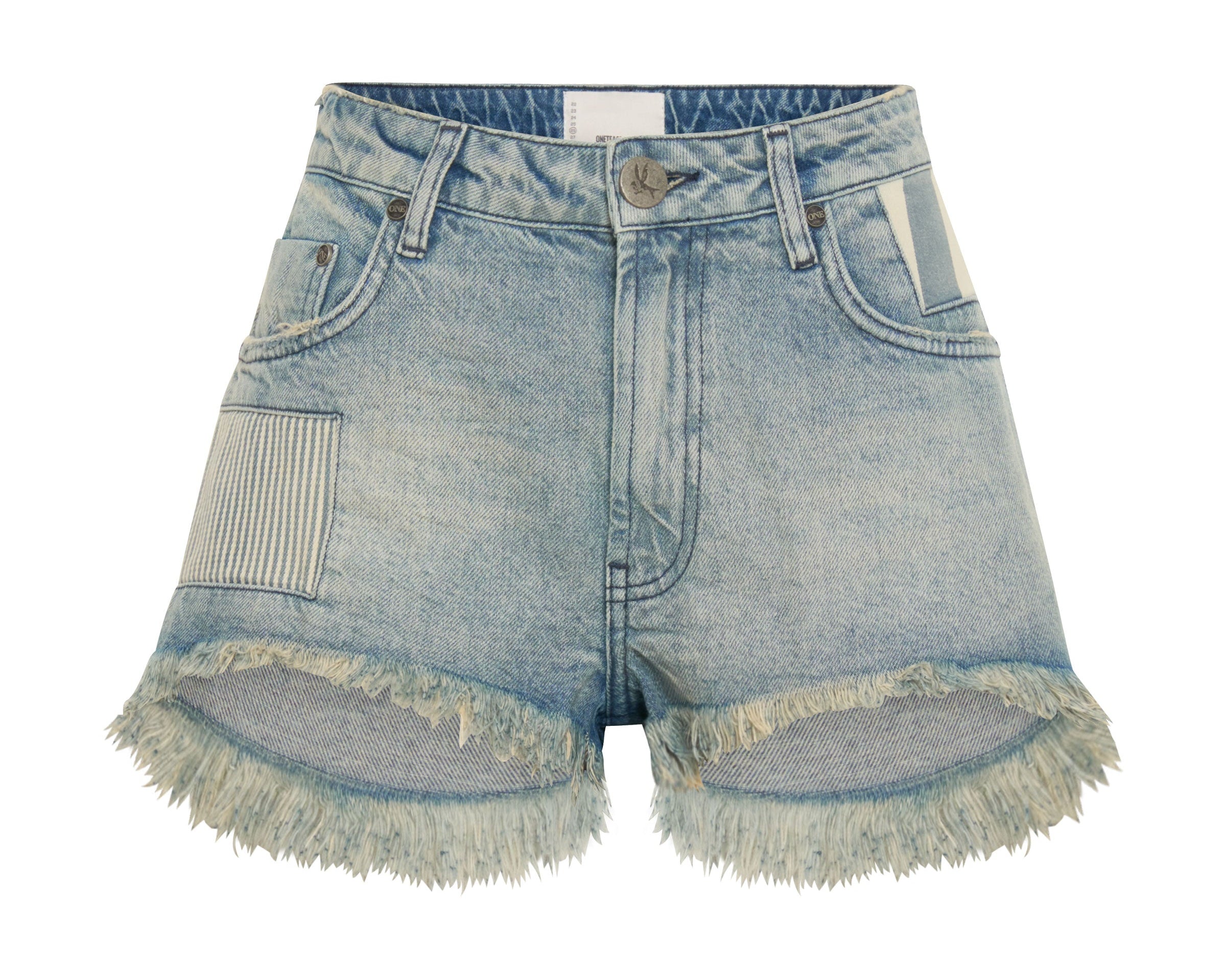 JAILBIRD LE WOLVES MID WAIST DENIM SHORTS