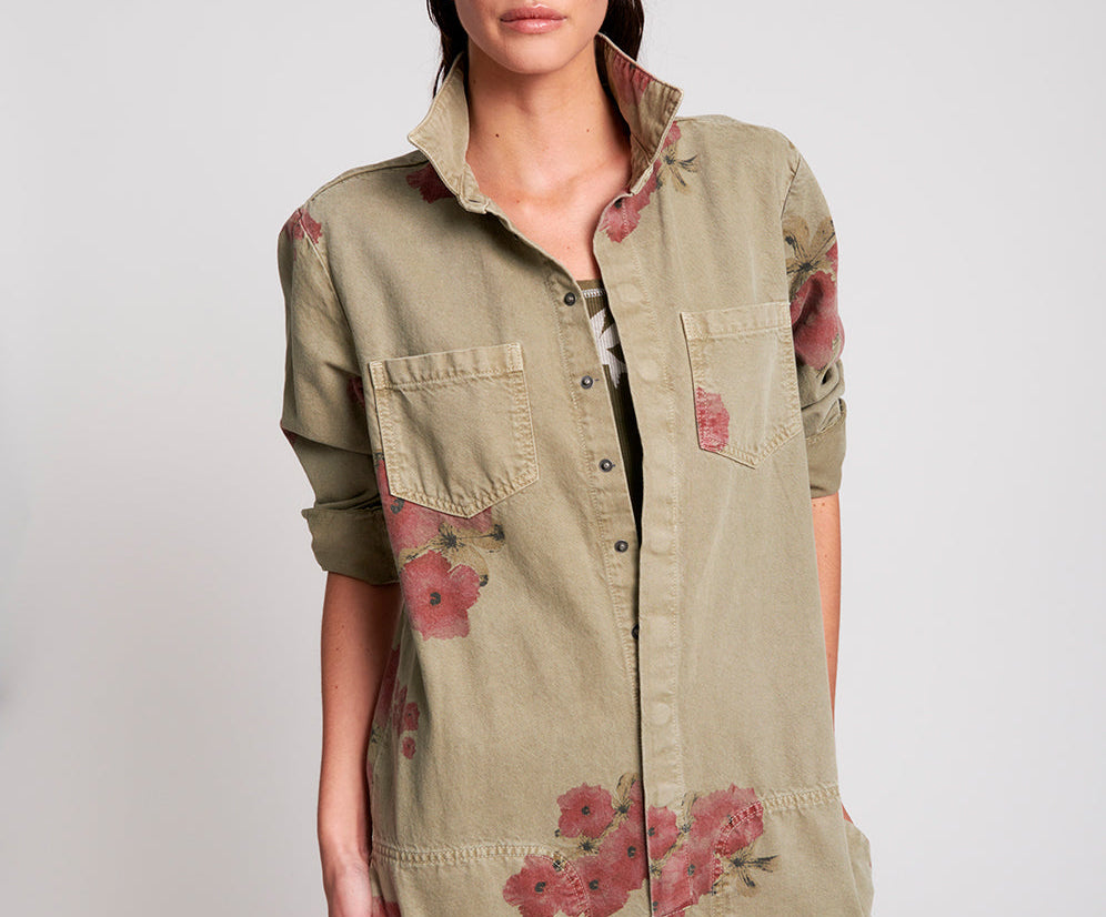 KHAKI HIBISCUS PARADISE OVERALL