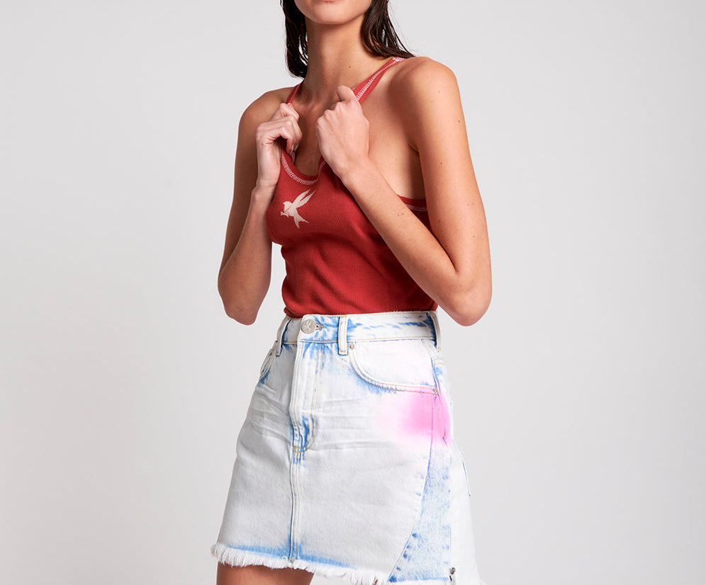 CLASSIC 2020 MINI HIGH WAIST DENIM SKIRT