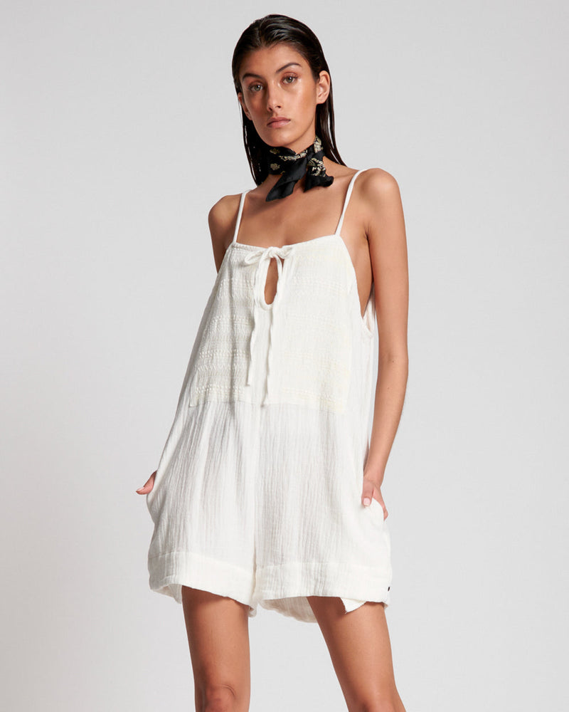 EMBROIDERD FISHERMAN CLOTH ISLAND PLAYSUIT