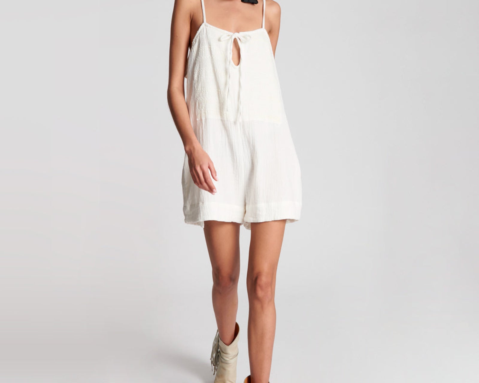 EMBROIDERD FISHERMAN CLOTH ISLAND PLAYSUIT
