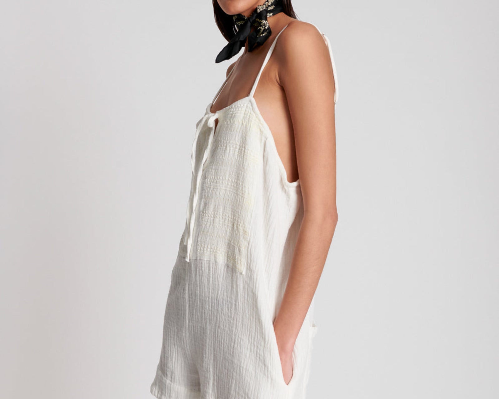 EMBROIDERD FISHERMAN CLOTH ISLAND PLAYSUIT