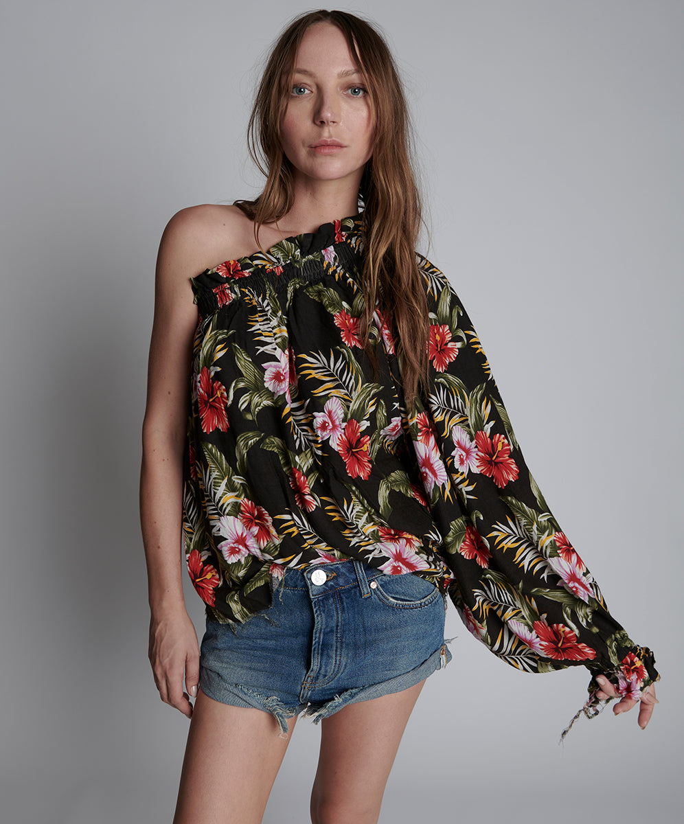Products NIGHT FLOWER HAWAIIAN ONE SHOULDER TOP