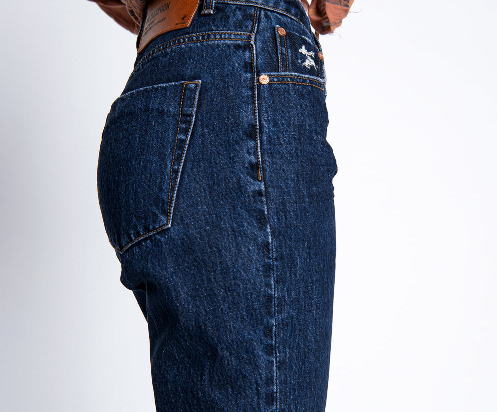 VIRGIN BLUE AWESOME BAGGIES HIGH WAIST STRAIGHT LEG JEANS BLUE