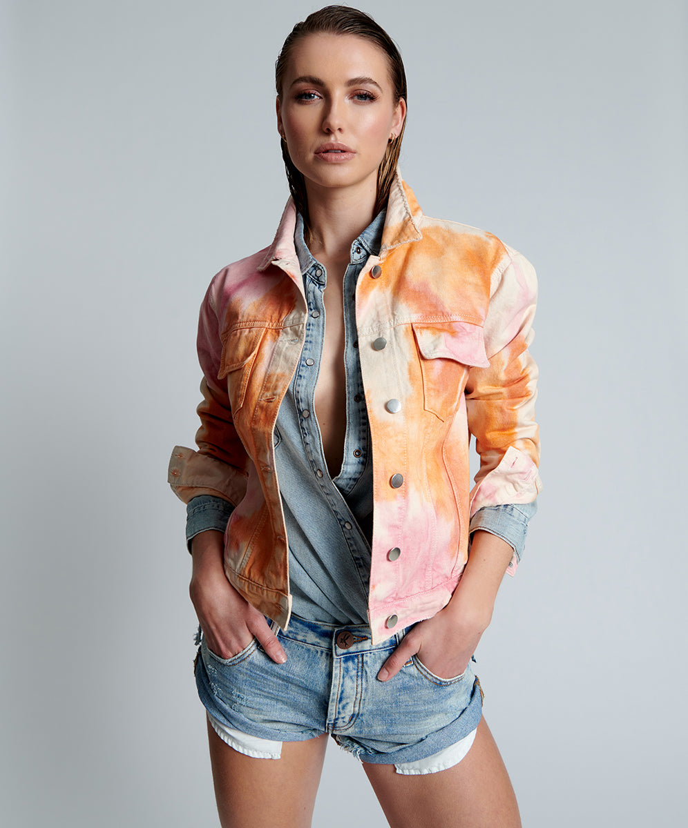 Products TIE DYE MIND FREQUENCIES DENIM TRUCKER JACKET