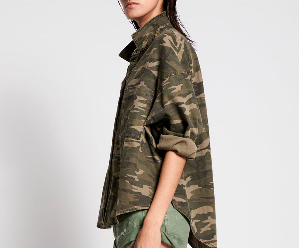 CAMO LONG SLEEVE DARIA SHIRT