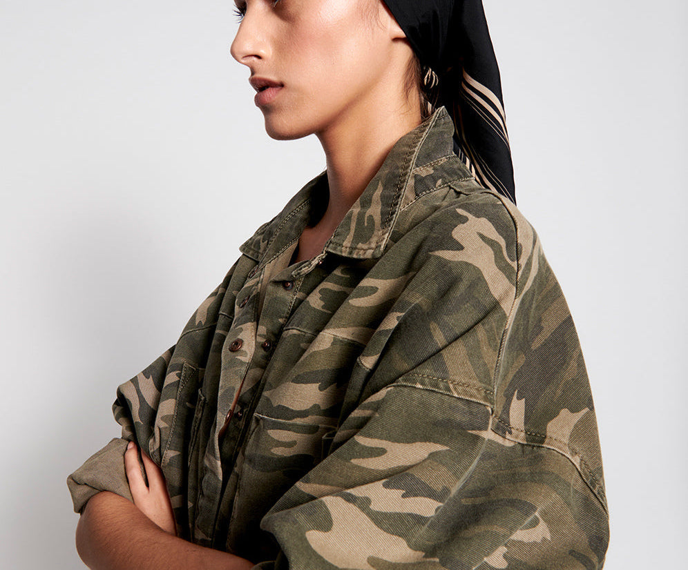 CAMO LONG SLEEVE DARIA SHIRT