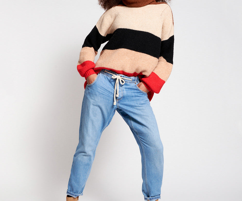 Workwear Shabbies Drawstring Boyfriend Jeans - Pacifica