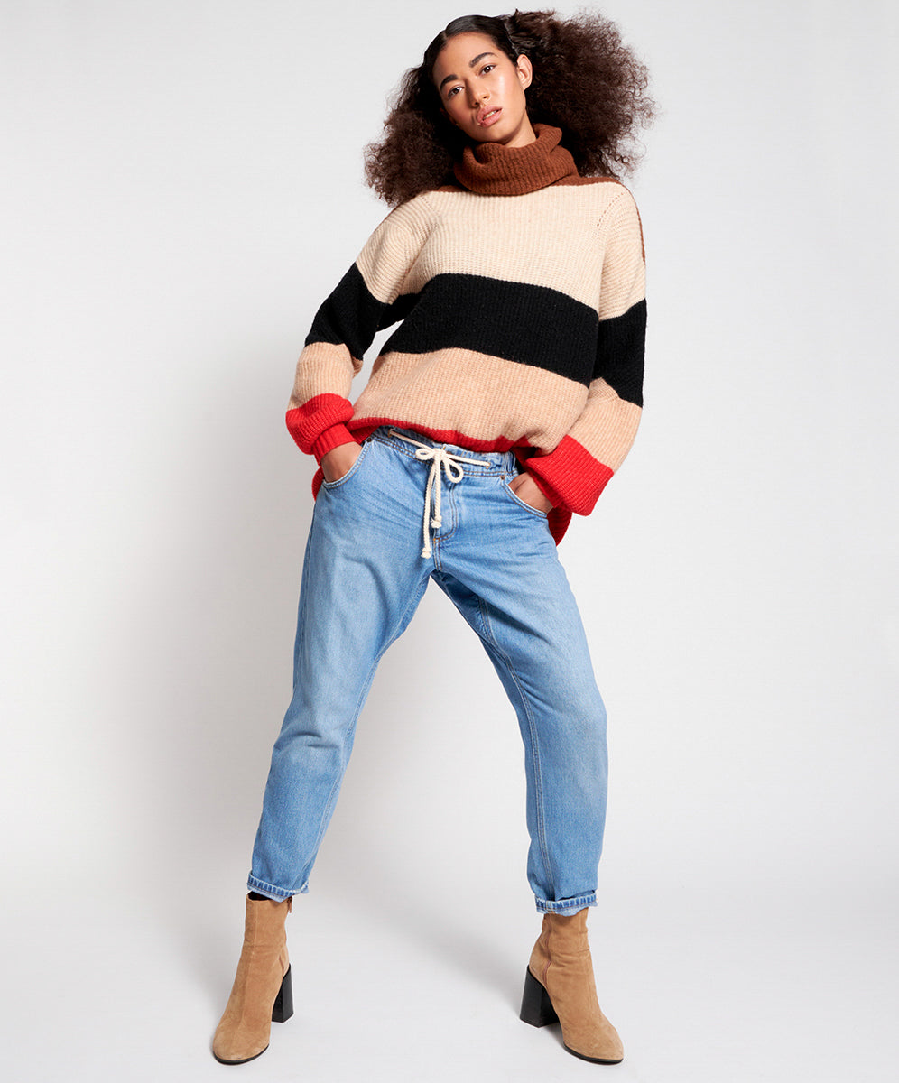 Products Workwear Shabbies Drawstring Boyfriend Jeans - Pacifica