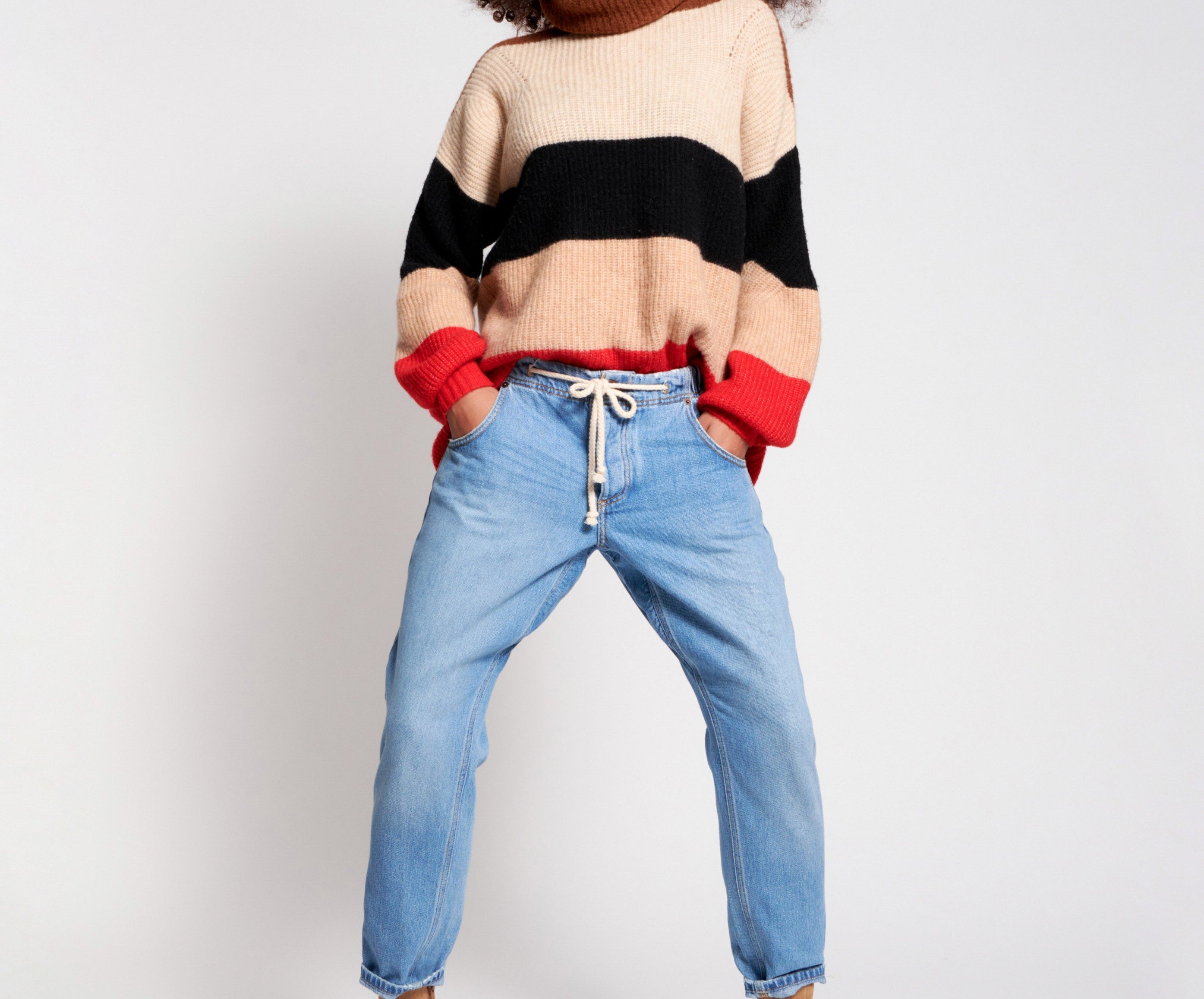 Workwear Shabbies Drawstring Boyfriend Jeans - Pacifica
