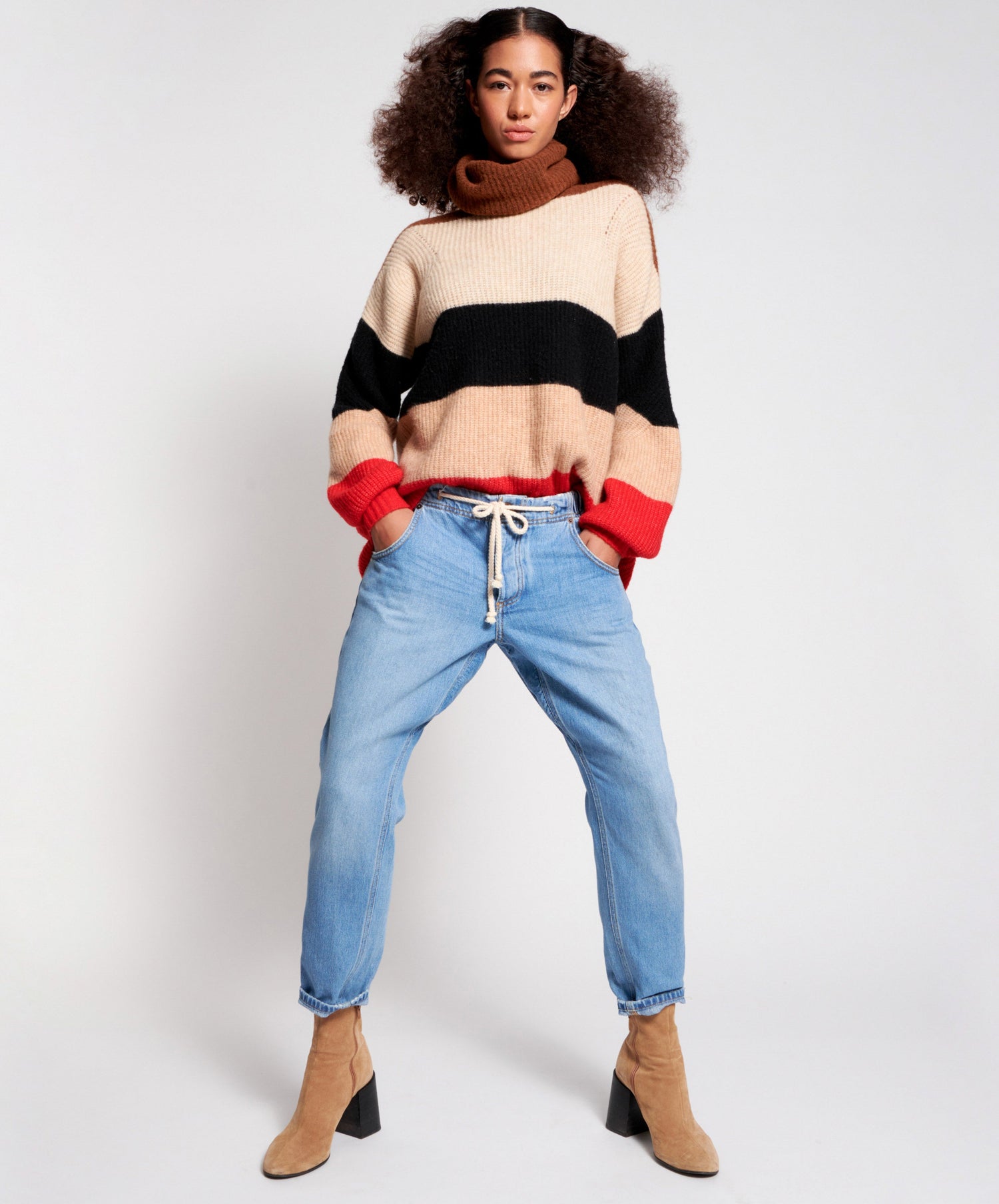 Products Workwear Shabbies Drawstring Boyfriend Jeans - Pacifica