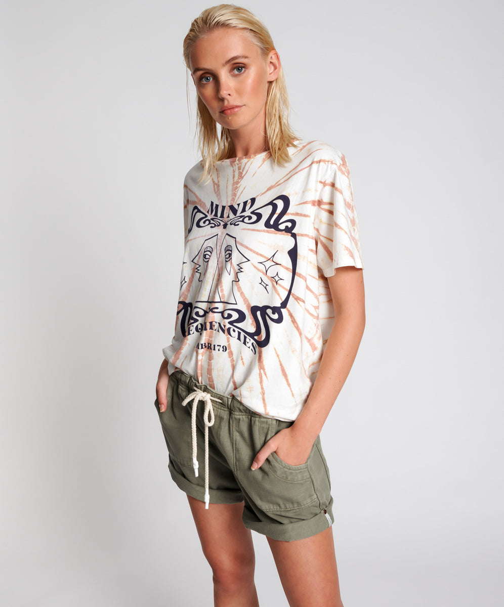 Last Stock Shabby Bandits Low Waist Denim Shorts - Vintage Khaki