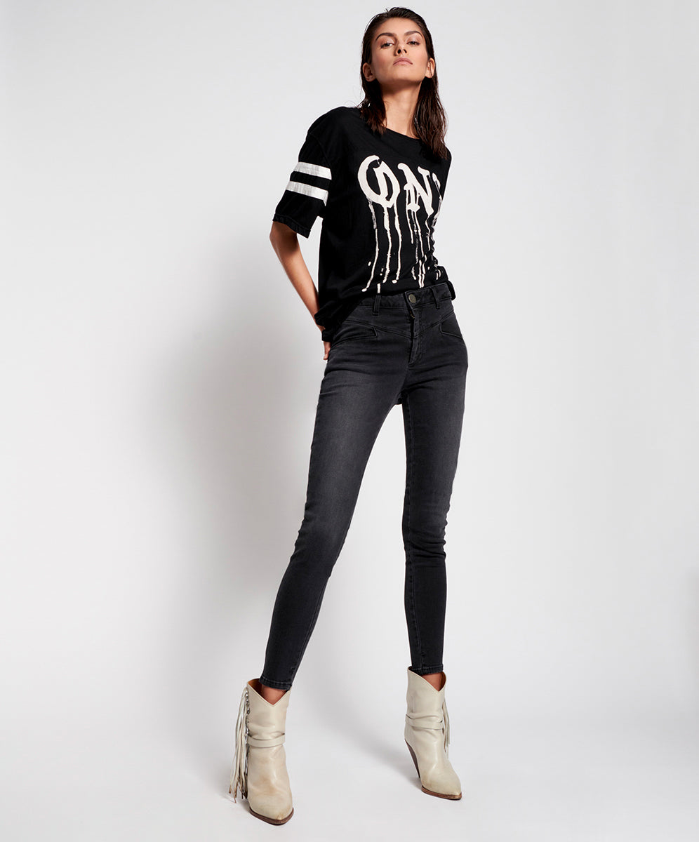 Products Preachers High Waist Skinny Stretch Denim Jeans - Black Swan