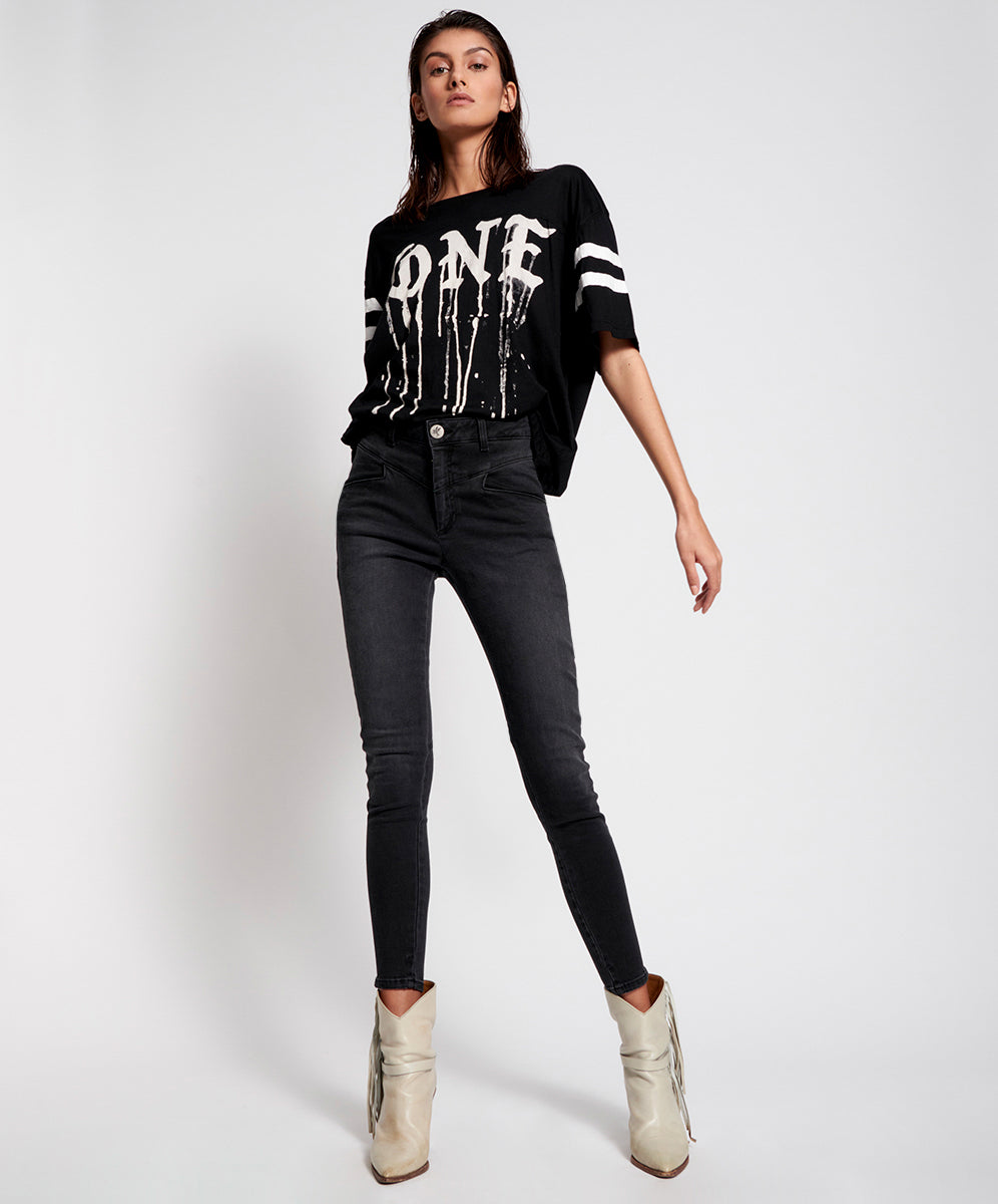 Products Preachers High Waist Skinny Stretch Denim Jeans - Black Swan
