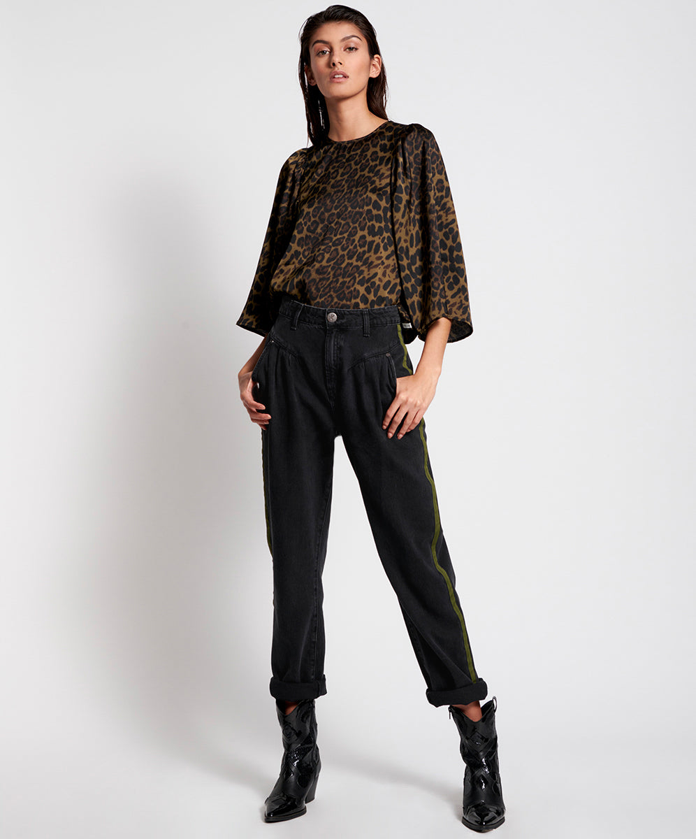Products Streetwalkers High Waist Straight Leg Trouser Denim Jeans - Worn Black