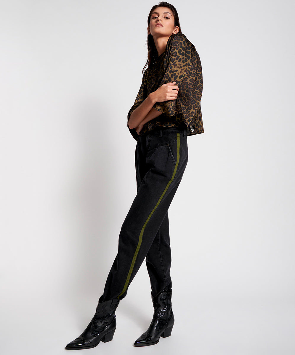 Products Streetwalkers High Waist Straight Leg Trouser Denim Jeans - Worn Black