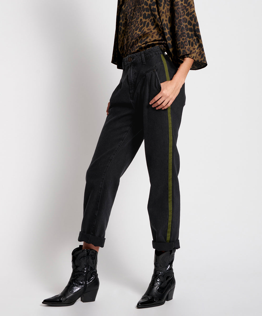 Products Streetwalkers High Waist Straight Leg Trouser Denim Jeans - Worn Black