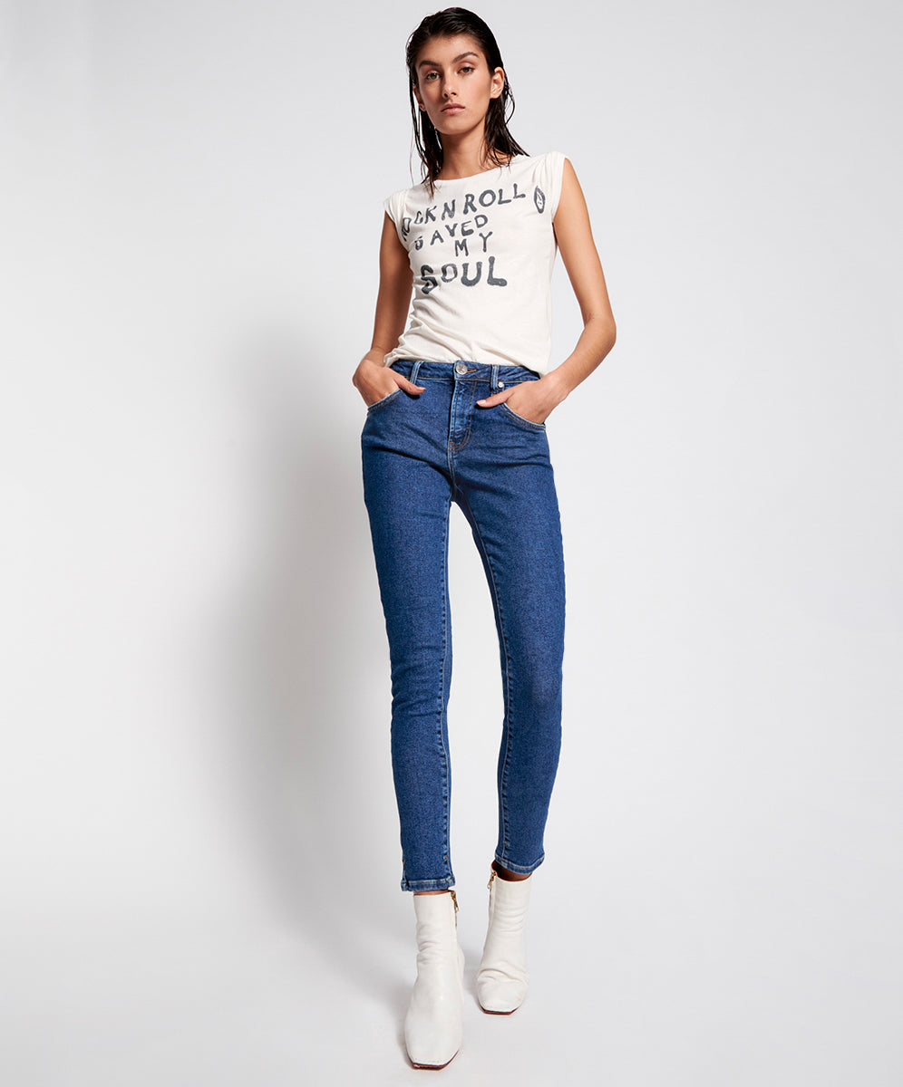 Sale Freebirds High Waist Rigid Skinny Denim Jeans - Soho Blue