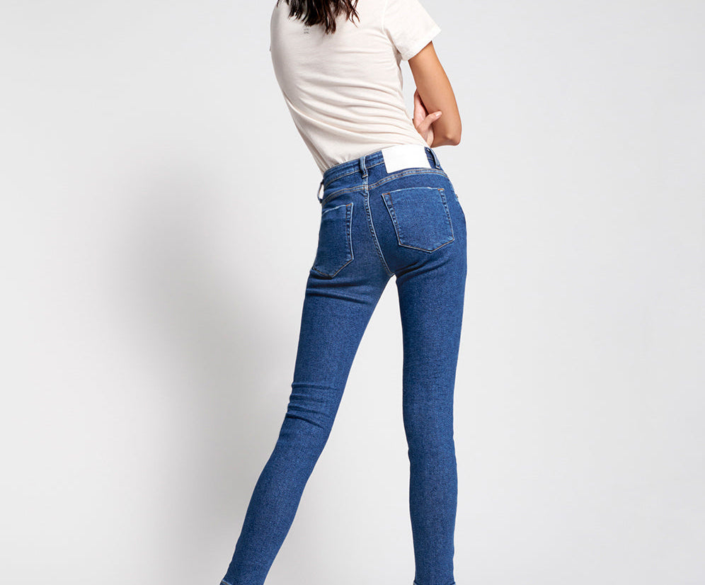 Freebirds High Waist Rigid Skinny Denim Jeans - Soho Blue