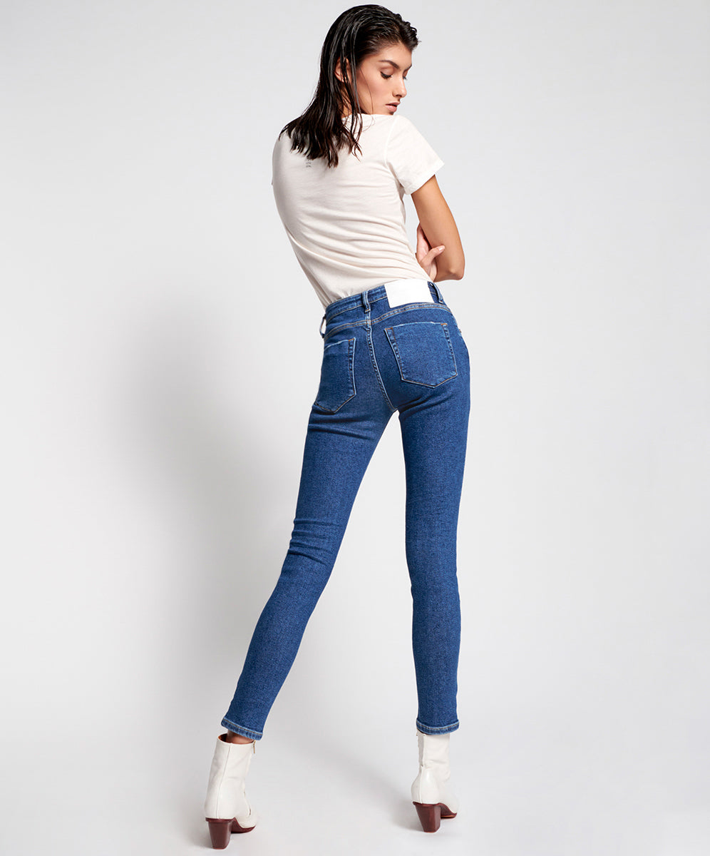 Sale Freebirds High Waist Rigid Skinny Denim Jeans - Soho Blue