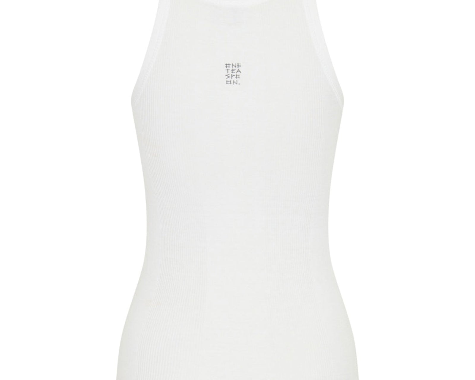 One Teaspoon Logo Bower Bird Ribbed Singlet - White