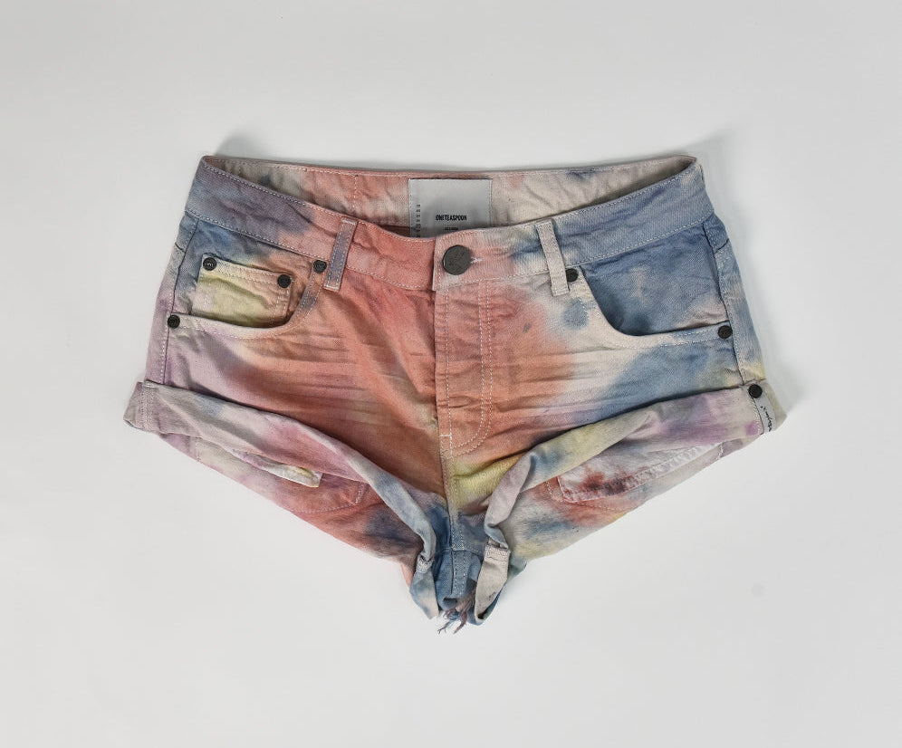 Bandits Low Waist Denim Shorts - Rainbow