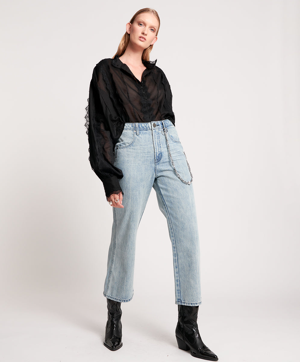 60% Off Sale Nomad Mid Waist Vintage Fit Denim Jeans - Salty Dog
