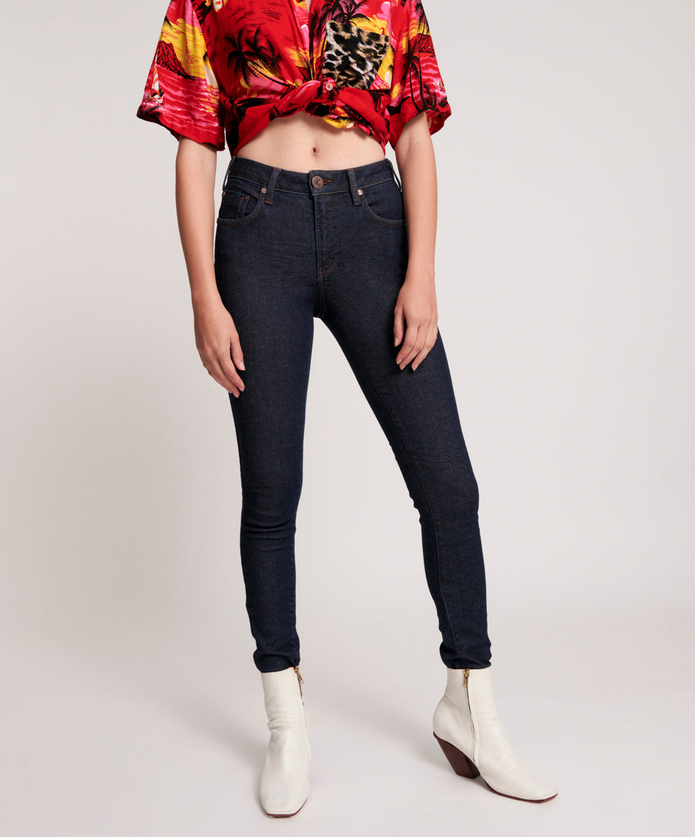 Products Freebirds Ii High Waist Stretch Skinny Denim Jeans - Raw Blue