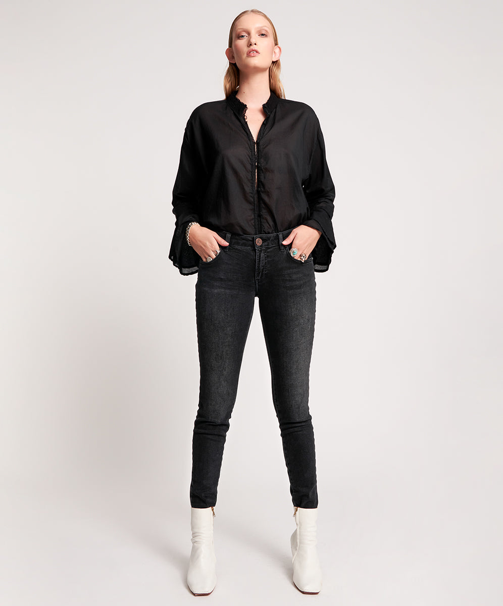 Products Freebirds Ii Low Waist Stretch Skinny Denim Jeans - Sonic Black
