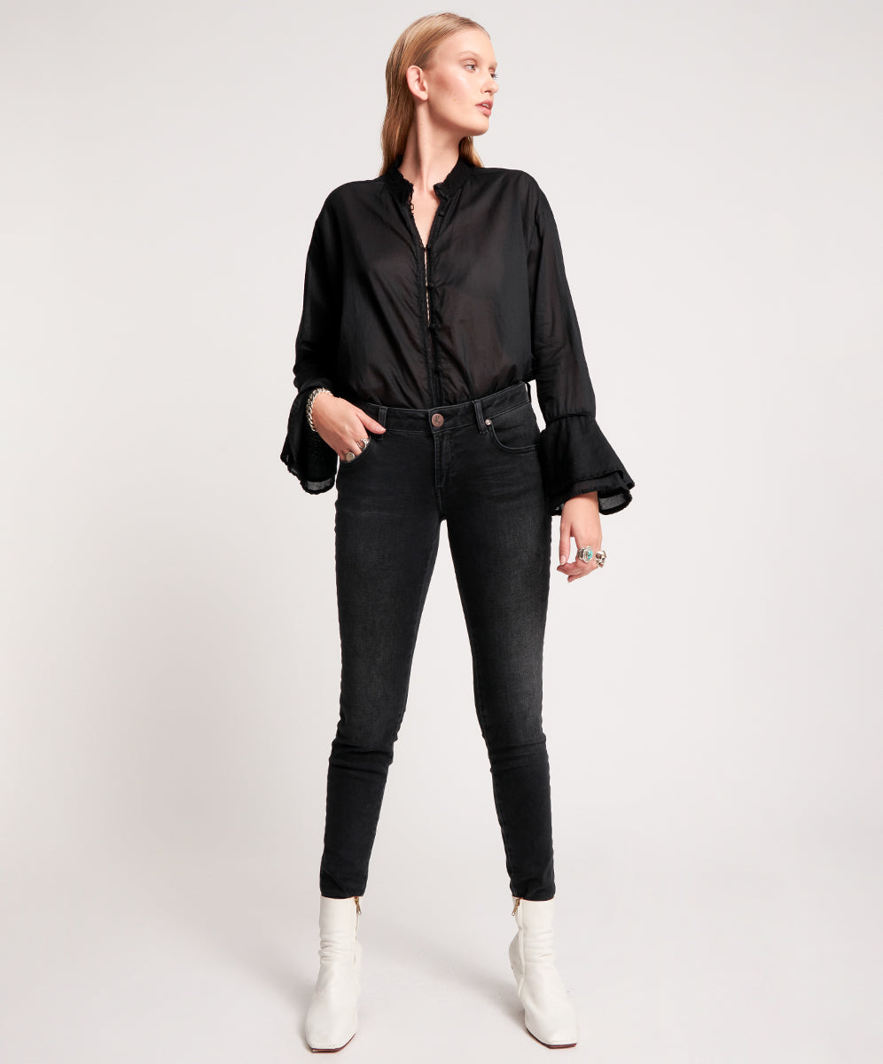 Products Freebirds Ii Low Waist Stretch Skinny Denim Jeans - Sonic Black