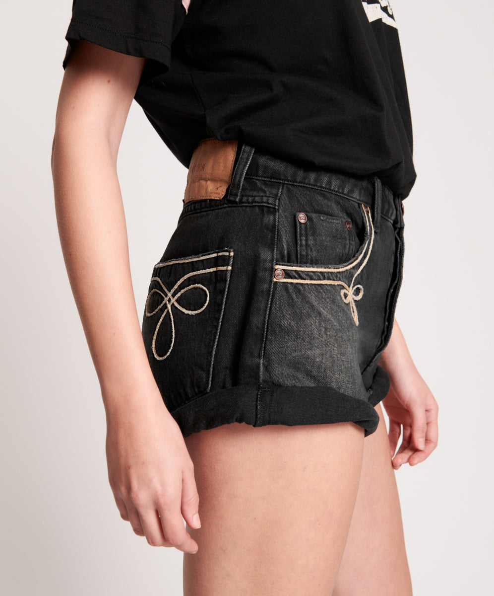 Sale Bandits Low Waist Denim Shorts - Worn Black