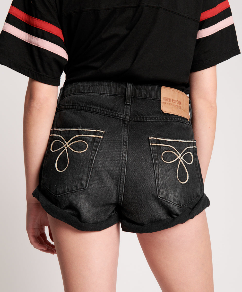 Sale Bandits Low Waist Denim Shorts - Worn Black