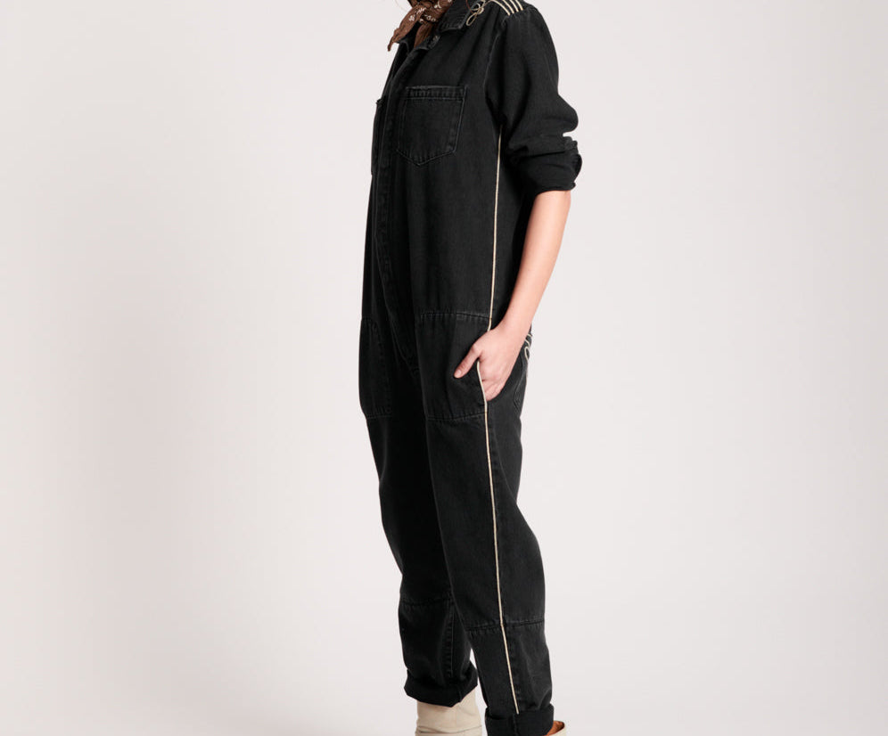 WORN BLACK ROYALE PARADISE UTILITY JUMPSUIT