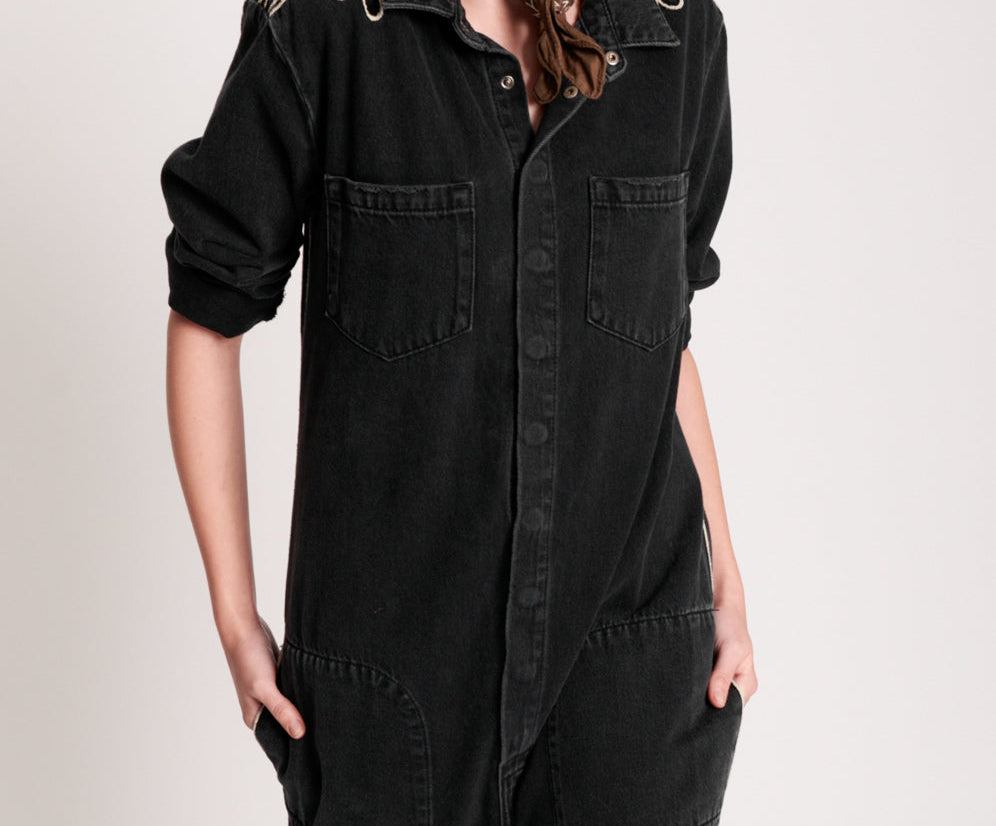 WORN BLACK ROYALE PARADISE UTILITY JUMPSUIT